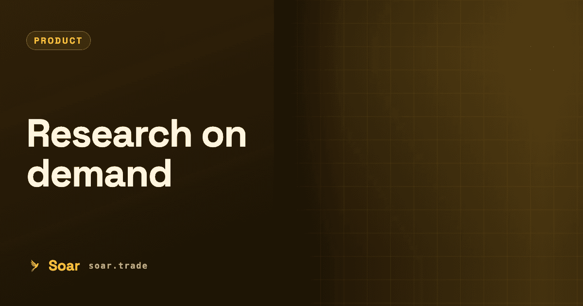 On-demand research: Light, Medium, and Full reports on any asset